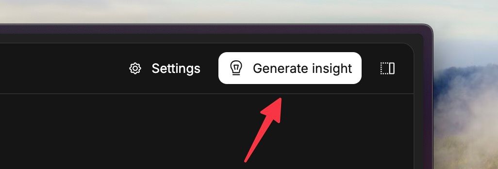 Insights page with an option to generate an insight on demand
